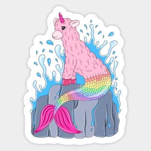 Llamacorn Mermaid Sticker